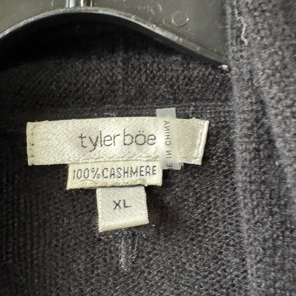 Tyler Boe Cashmere Black Open-Front Long Cardigan - Picture 4 of 10